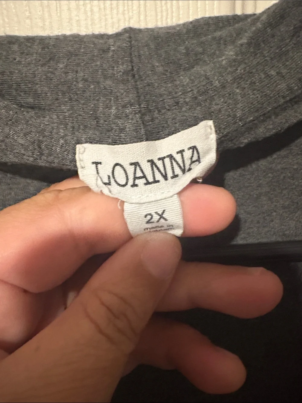 LoAnna Charcoal Open-Front Draped Cardigan